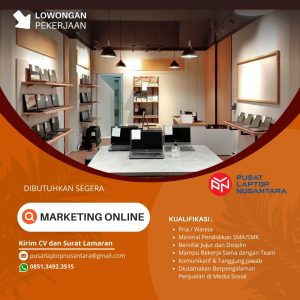 Lowongan Kerja Pusat Laptop Nusantara Penempatan Tasikmalaya, Minimal Pendidikan SMA/SMK