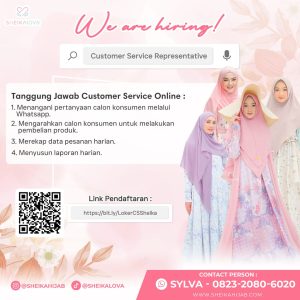 Lowongan Kerja Sheika Hijab Penempatan Tasikmalaya, Minimal Tamatan SMA SMK Sederajat
