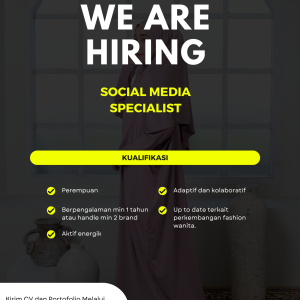 Lowongan Kerja Social Media Specialist Untuk Penempatan Tasikmalaya