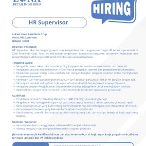 3 Posisi Tersedia! Lowongan Kerja Zona Retailindo Grup Penempatan Tasikmalaya : Pendidikan Minimal SMA/SMK