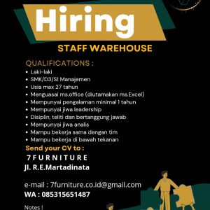 Lowongan Kerja 7 Furniture Tasikmalaya, Terbuka Untuk Lulusan SMK D3 S1