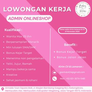 Lowongan Kerja Baby Bloom Store Minimal Lulusan SMA SMK : Deadline 15 November 2024