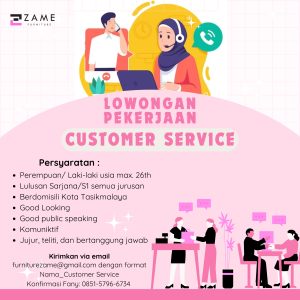 Lowongan Kerja CV. Zame Furniture Penempatan Tasikmalaya Terbuka Untuk Semua Jurusan