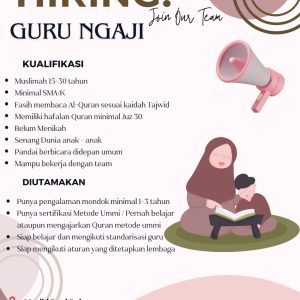 Lowongan Kerja Guru Ngaji Untuk Penempatan di Tasikmalaya, Minimal SMA/SMK : Selengkapnya Cek disini