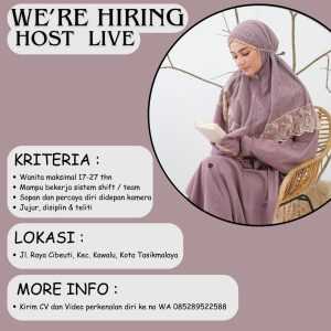 Lowongan Kerja Host Live Penempatan di Tasikmalaya : Selengkapnya Cek disini!