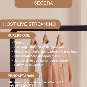 Lowongan Kerja Host Live Streaming Penempatan di Tasikmalaya