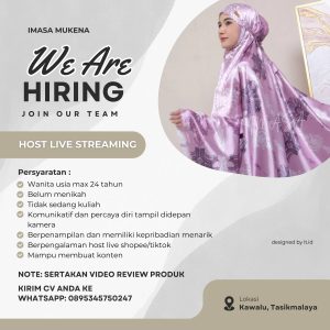Lowongan Kerja Imasa Mukena Penempatan Tasikmalaya, Selengkapnya Cek disini!
