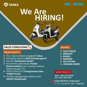 Lowongan Kerja Indomobil Plaza Tasikmalaya : Pendidikan Minimal SMA/SMK Sederajat atau S1