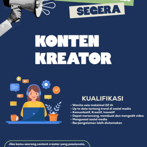 Lowongan Kerja Konten Kreator Penempatan Tasikmalaya
