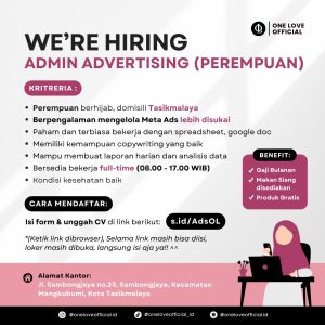 Lowongan Kerja One Love Official Penempatan Tasikmalaya