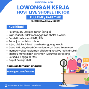 Lowongan Kerja PT Nubidigital Teknologi Indonesia Penempatan Ciamis, Pendidikan Minimal SMA/SMK