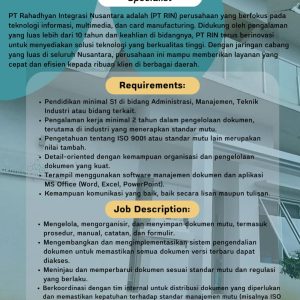 Lowongan Kerja PT Rahadhyan Integrasi Nusantara Penempatan Tasikmalaya, Cek Detailnya disini!