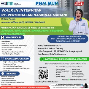 Lowongan Kerja PT. Permodalan Nasional Madani (PNM) Penempatan Tasikmalaya : Minimal SMA/SMK atau Sederajat