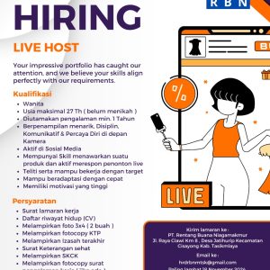 Lowongan Kerja PT. Rentang Buana Niagamkmur Penempatan Tasikmalaya, Deadline 18 November 2024