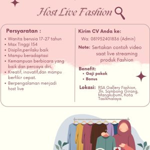 Lowongan Kerja RSA Gallery Fashion Penempatan Tasikmalaya, Daftar Sekarang!