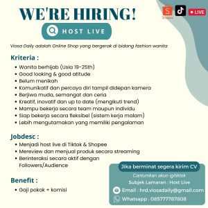 Lowongan Kerja Viosa Daily Penempatan Tasikmalaya, Selengkapnya Cek disini!