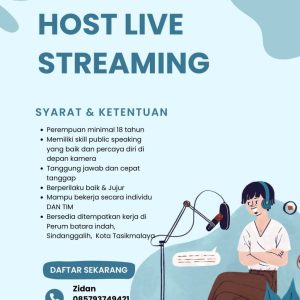 Lowongan Kerja Host Live Streaming Untuk Penempatan di Tasikmalaya, Cek Persyaratannya disini!