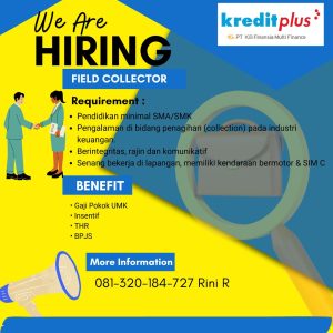 Lowongan Kerja PT KB Finansia Multi Finance (Kreditplus) Penempatan di Tasikmalaya dan Ciamis, Minimal SMA/SMK