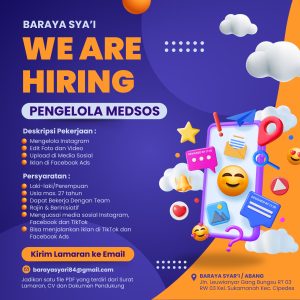 Lowongan Kerja Terbaru di Baraya Sya’i Untuk Penempatan Tasikmalaya, Pria dan Wanita Bisa Daftar!