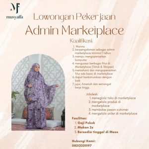 Lowongan Kerja Terbaru di Musyaffa Mukena Sebagai Admin Untuk Penempatan di Tasikmalaya