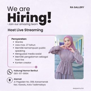 RA Gallery Buka Lowongan Kerja Terbaru Untuk Penempatan Tasikmalaya, Simak Selengkapnya disini!
