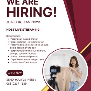 Lowongan Kerja Host Live Streaming Penempatan Tasikmalaya, Lamar Sekarang!