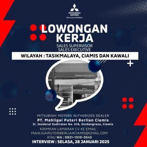 Lowongan Kerja PT. Mahligai Puteri Berlian Ciamis Pendidikan Minimal SMA SMK