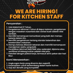 Lowongan Kerja Resto D’Hotplate Penempatan Tasikmalaya, Pendidikan Minimal SMA SMK Sederajat