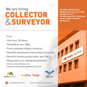 Lowongan Kerja Terbaru di Mega Finance Ciamis, Pendidikan Minimal SMA : Terbuka Untuk Fresh Graduate