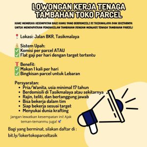 Lowongan Kerja Terbaru di Toko Parcel Untuk Penempatan Tasikmalaya