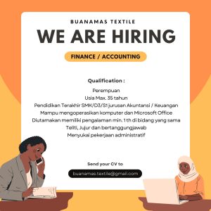 Lowongan Kerja Buanamas Textile Penempatan Tasikmalaya, Terbuka Untuk Lulusan SMK D3 dan S1