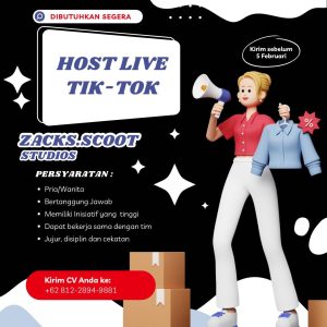 Lowongan Kerja Zacks Scoot Studios Penempatan Tasikmalaya, Deadline 5 Februari 2025