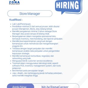 Lowongan Kerja Zona Retailindo Group Penempatan Tasikmalaya, Terbuka Untuk Lulusan SMA SMK D3 dan S1