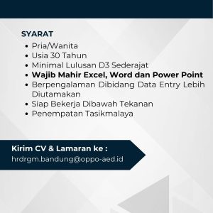 Oppo Buka Lowongan Kerja Terbaru Untuk Penempatan Tasikmalaya