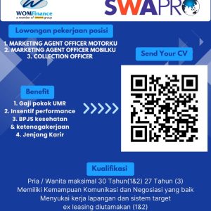 PT. WOM Finance Buka 3 Lowongan Kerja Untuk Penempatan Tasikmalaya, Minimal Lulusan SMA SMK