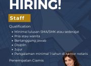 Lowongan Kerja Notaris Terbaru Untuk Penemaptan di Ciamis, Minimal Lulusan SMA SMK