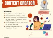 Lowongan Kerja Terbaru Sebagai Content Creator Untuk Penempatan Tasikmalaya