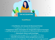 Lowongan Kerja Tax Accounting KATSAE Penempatan Tasikmalaya