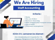 Lowongan Kerja Staff Accounting (Asta Toko Bahan Kue) Tasikmalaya