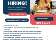 Lowongan Kerja Host Live Fynex di Jakarta: Bergabunglah Bersama Kami!