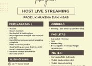 Lowongan Kerja Host Live Streaming Produk Mukena dan Hijab di Tasikmalaya