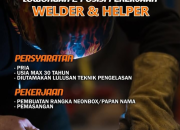 Lowongan Kerja Welder & Helper KJ Workshop di Tasikmalaya 2025