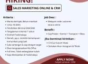 Loker Sales Marketing Online & CRM Viosa Daily Tasikmalaya