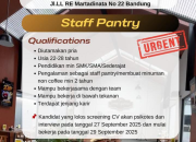 URGENT! Loker Staff Pantry & Staff CSO Jumbo Eatery Bandung (Mulai Kerja 29 September 2025)