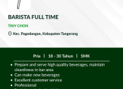 Lowongan Kerja Barista Full Time Tiny Chon di Pagedangan, Tangerang