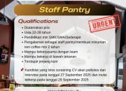 Loker Urgent Staff Pantry Jumbo Eatery Bandung 2025 (Jl. R.E. Martadinata)