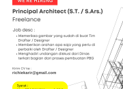 Lowongan Kerja Principal Architect (S.T. / S.Ars.) Freelance Terbaru 2025 (Kompetitif Fee)