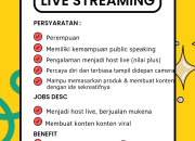 Lowongan Kerja Host Live Streaming & Konten Kreator Terbaru 2025