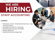 Lowongan Kerja Staff Accounting Terbaru di PT. Siraj Badawi Cukup Rupiah (SBCR) – Apply Online 2025
