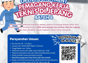 Loker Pemagangan Kerja Teknis di Jepang Batch 8 bersama Manpower Indonesia Jepang